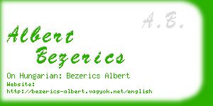 albert bezerics business card